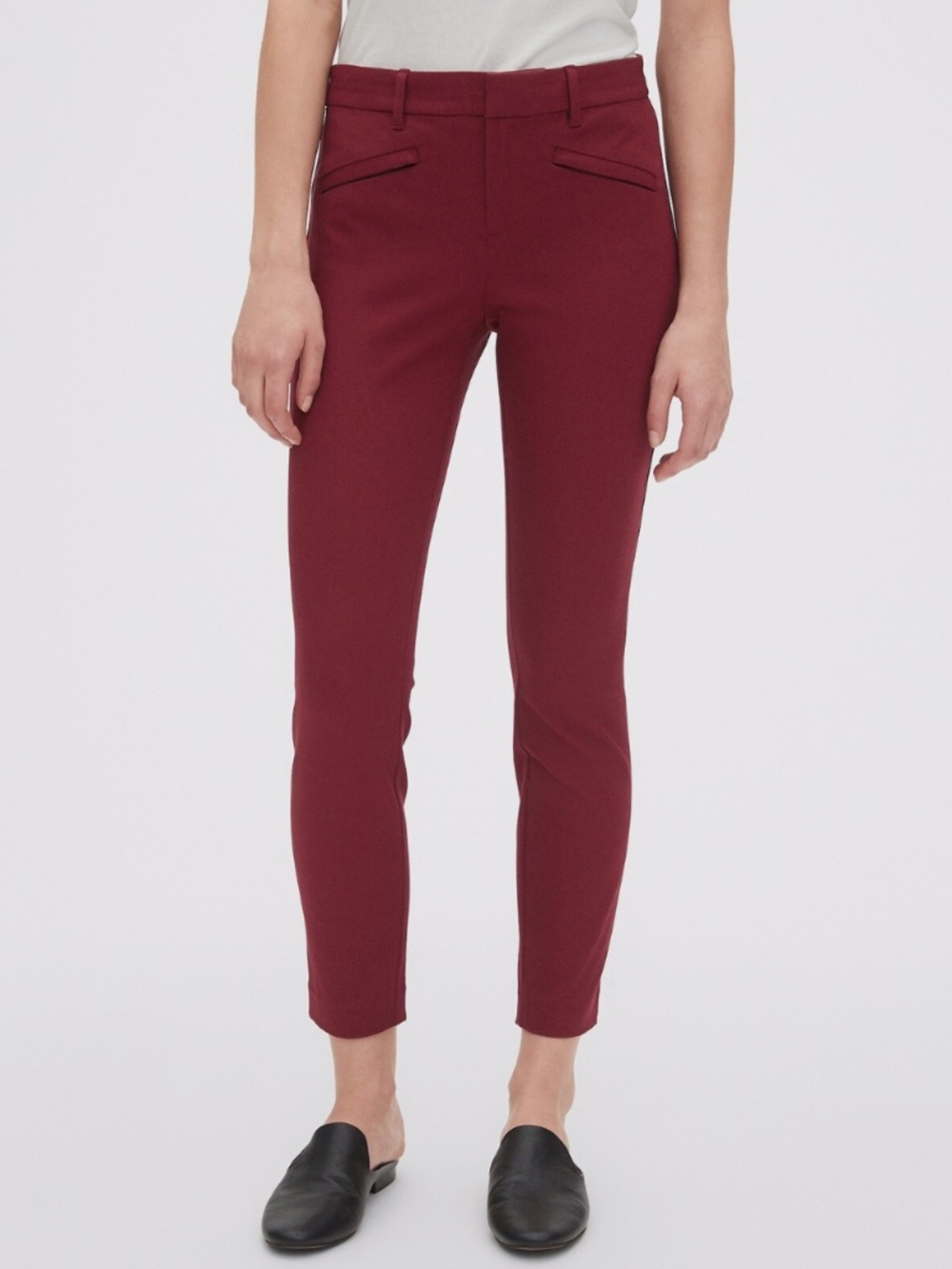 Gap Signature Women's Deep Red Burgundy Skinny Ankle Pants Size 00 Petite